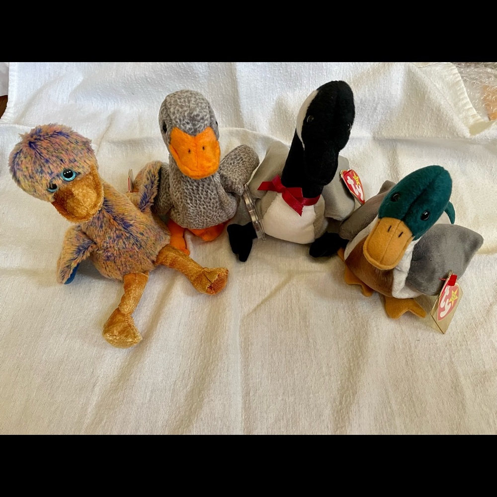 TY Beanie Babies; (4) Duck Collection